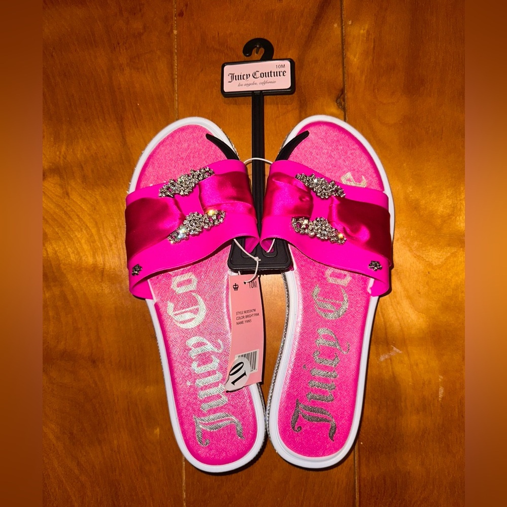 NWT Juicy Couture Women's Pink Slide Sandals (CROSSPOSTED)